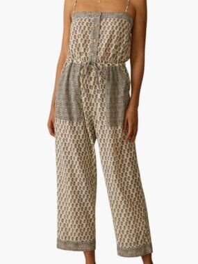 Faherty Catalina Print 100% Linen Jumpsuit